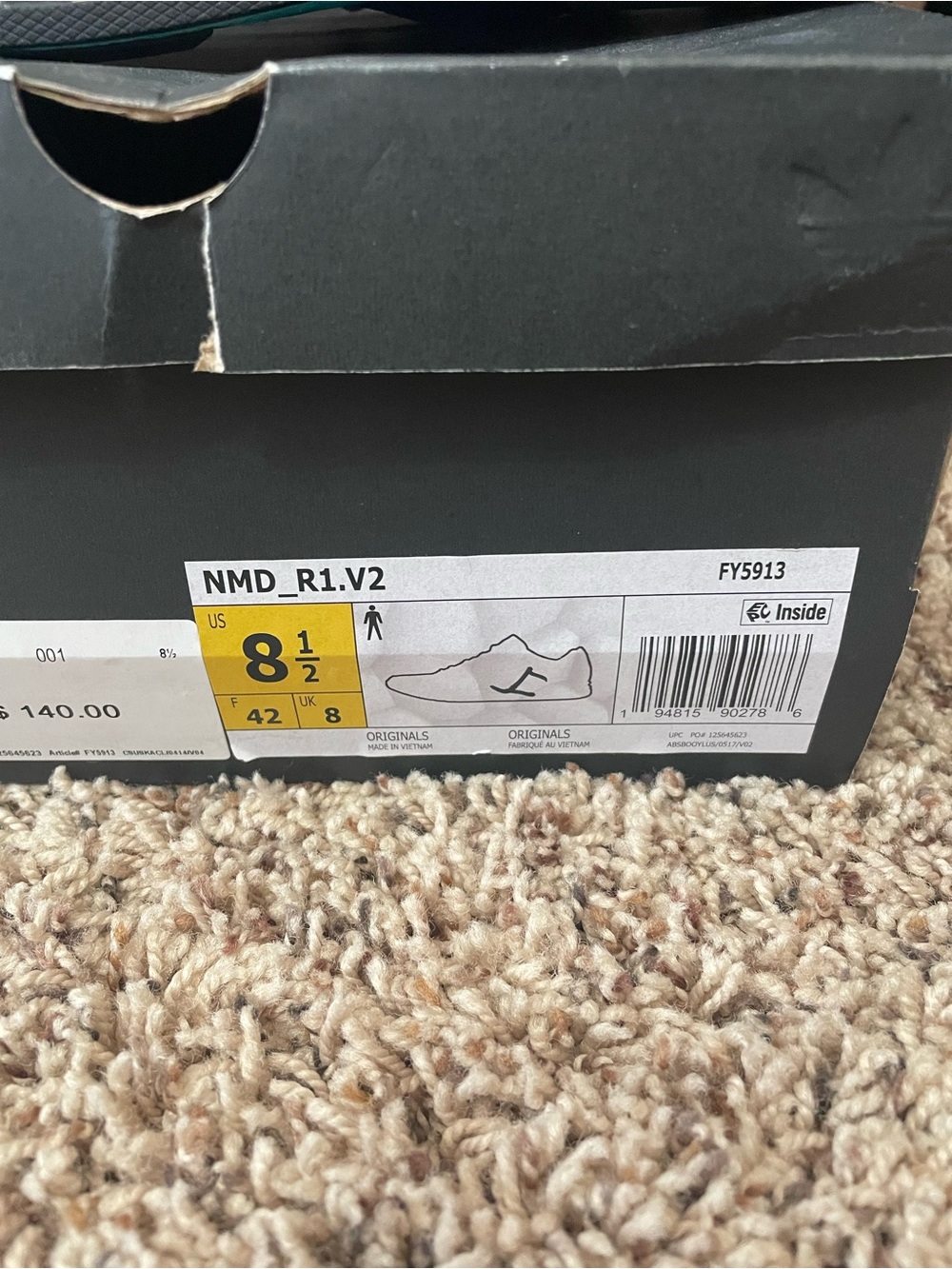 adidas NMD Black Sneakers with Teal & Blue Accents- NMD R1.V2 - Picture 9 of 9